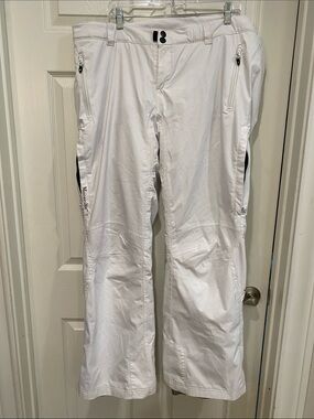 Moosejaw White Ski Pants with Black Side Panels size 18